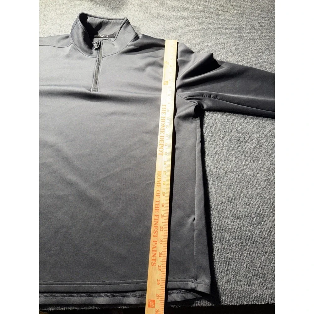 Layer 8 Mens Qwick-Dry Quarter Zip Pullover Charcoal Gray Athletic Shirt Large